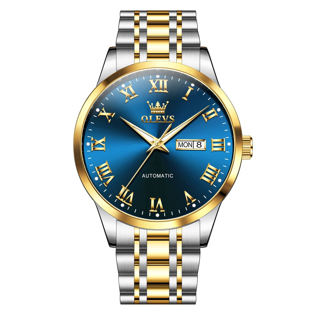 OLEVS 7060 Classic Roman Numeral Automatic Watch For Men - All Gold Watch | Olevs Watch Store