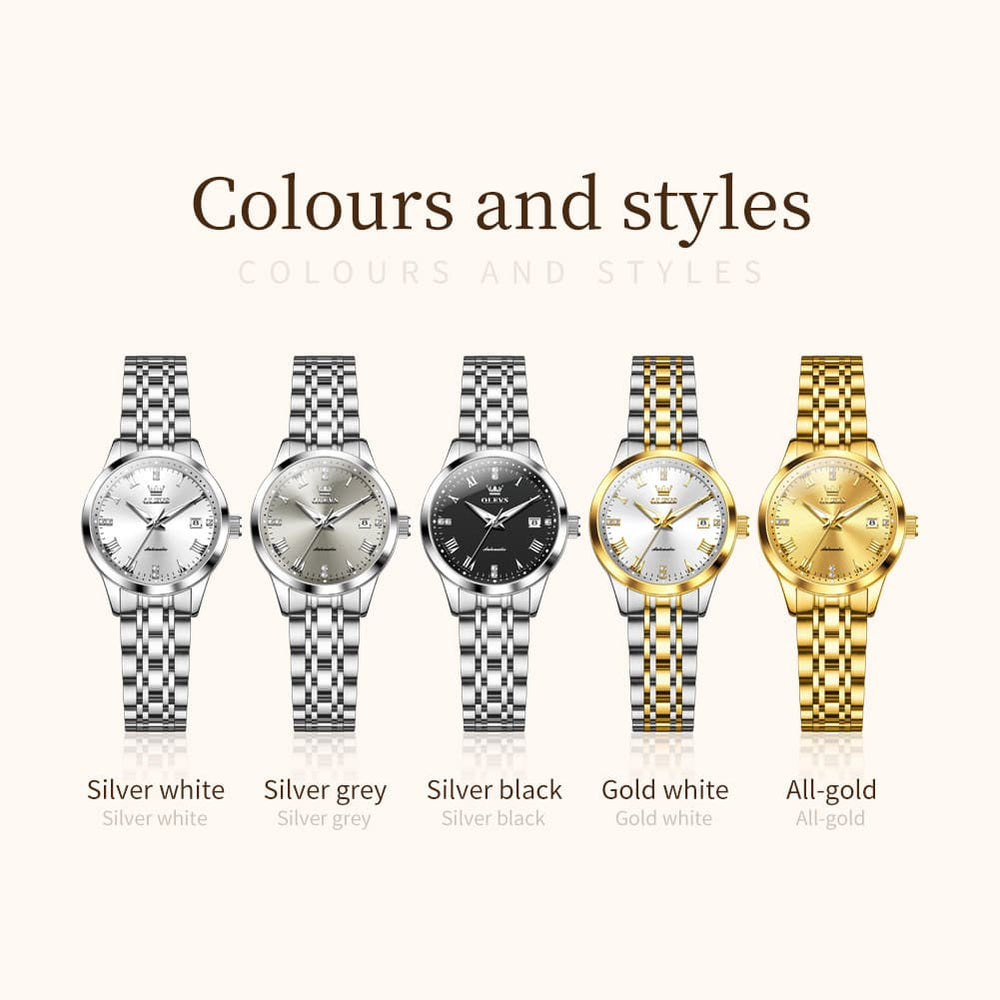 OLEVS 7062 Classic Automatic Watch For Women - All Gold Watch | Olevs Watch Store