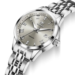 OLEVS 7062 Classic Automatic Watch For Women - Silver Grey Watch | Olevs Watch Store