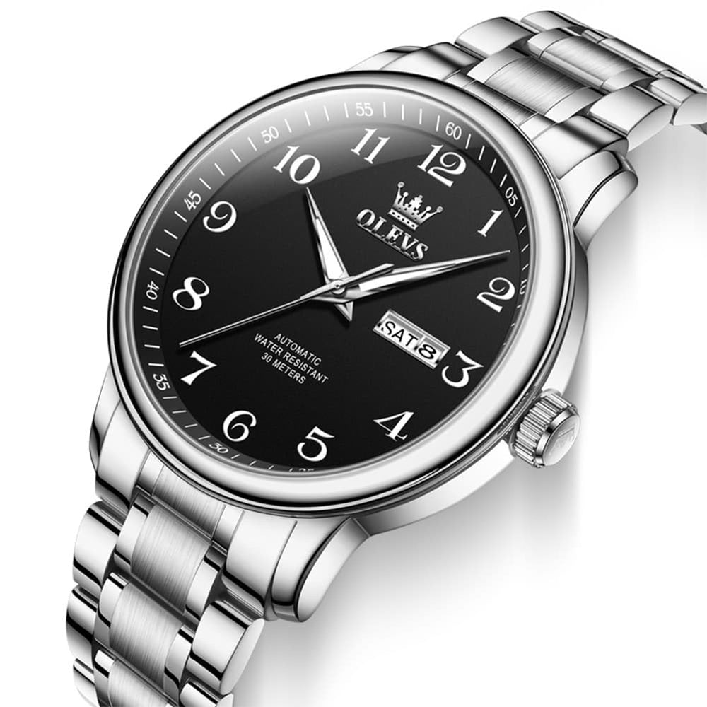 OLEVS 7072 Arabic Numeral Dual Calendar Automatic Watch For Men - All Gold Watch | Olevs Watch Store