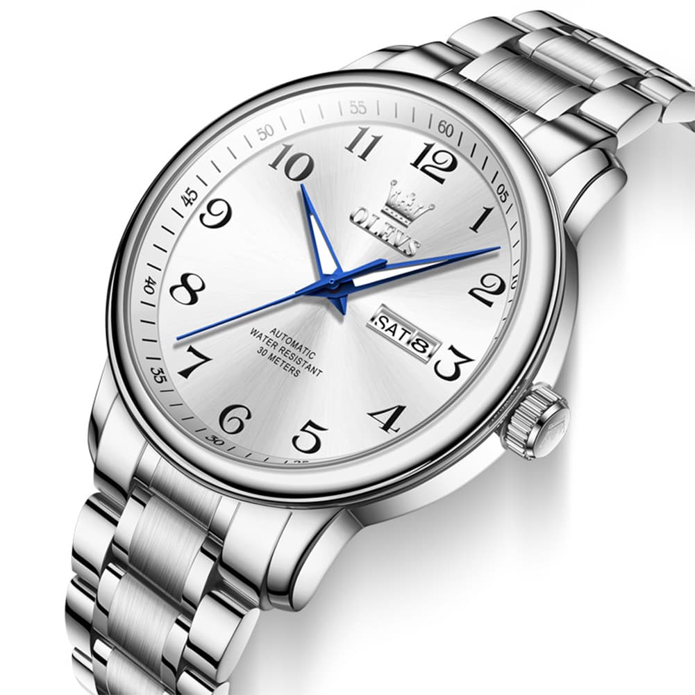 OLEVS 7072 Arabic Numeral Dual Calendar Automatic Watch For Men - All Gold Watch | Olevs Watch Store