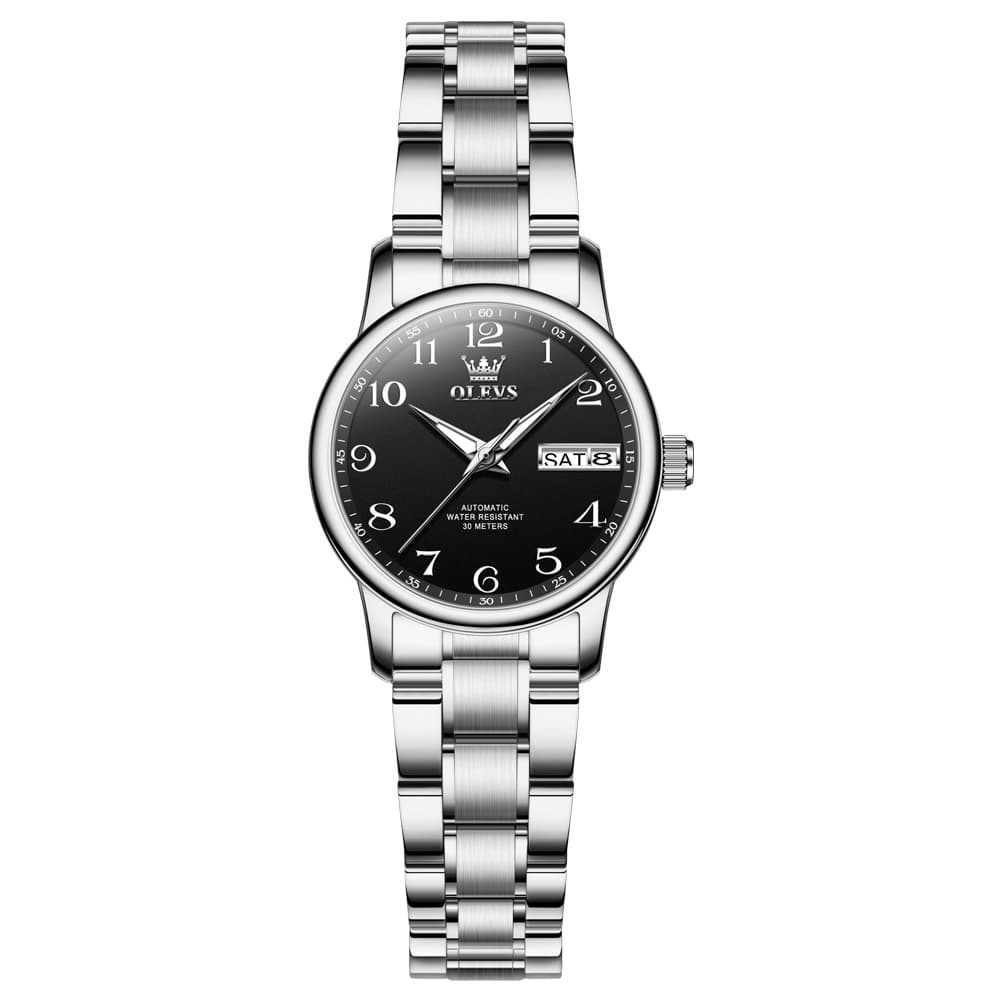 OLEVS 7072 Arabic Numeral Dual Calendar Automatic Watch For Women - All Gold Watch | Olevs Watch Store