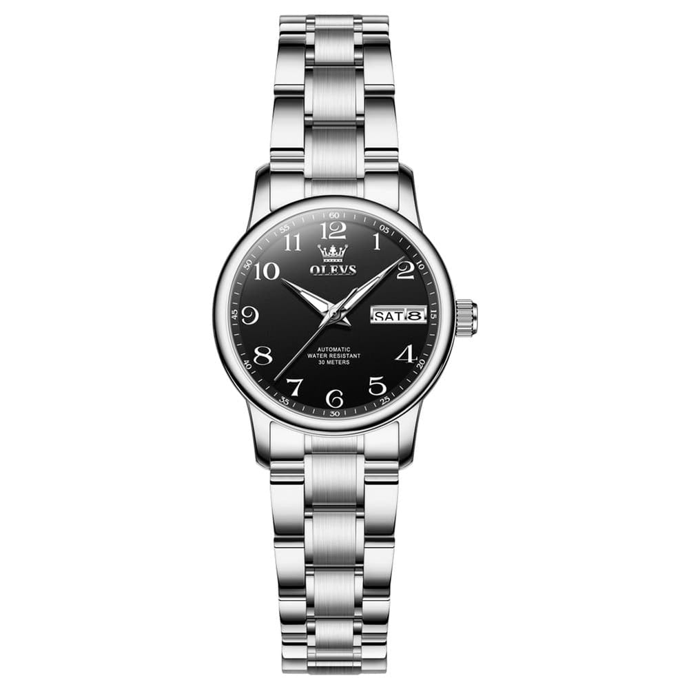 OLEVS 7072 Arabic Numeral Dual Calendar Automatic Watch For Women - All Gold Watch | Olevs Watch Store