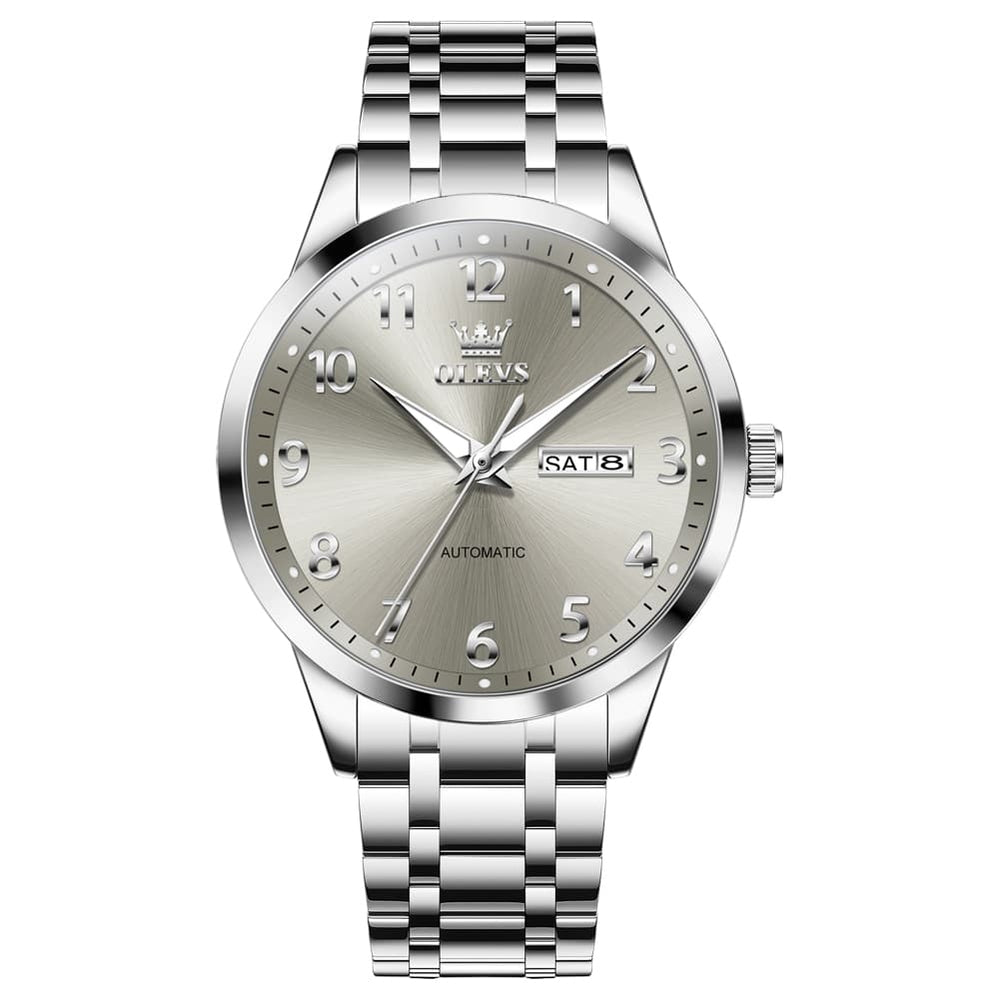 OLEVS 7078 Arabic Numeral Dual Calendar Automatic Watch For Men - All Gold Watch | Olevs Watch Store