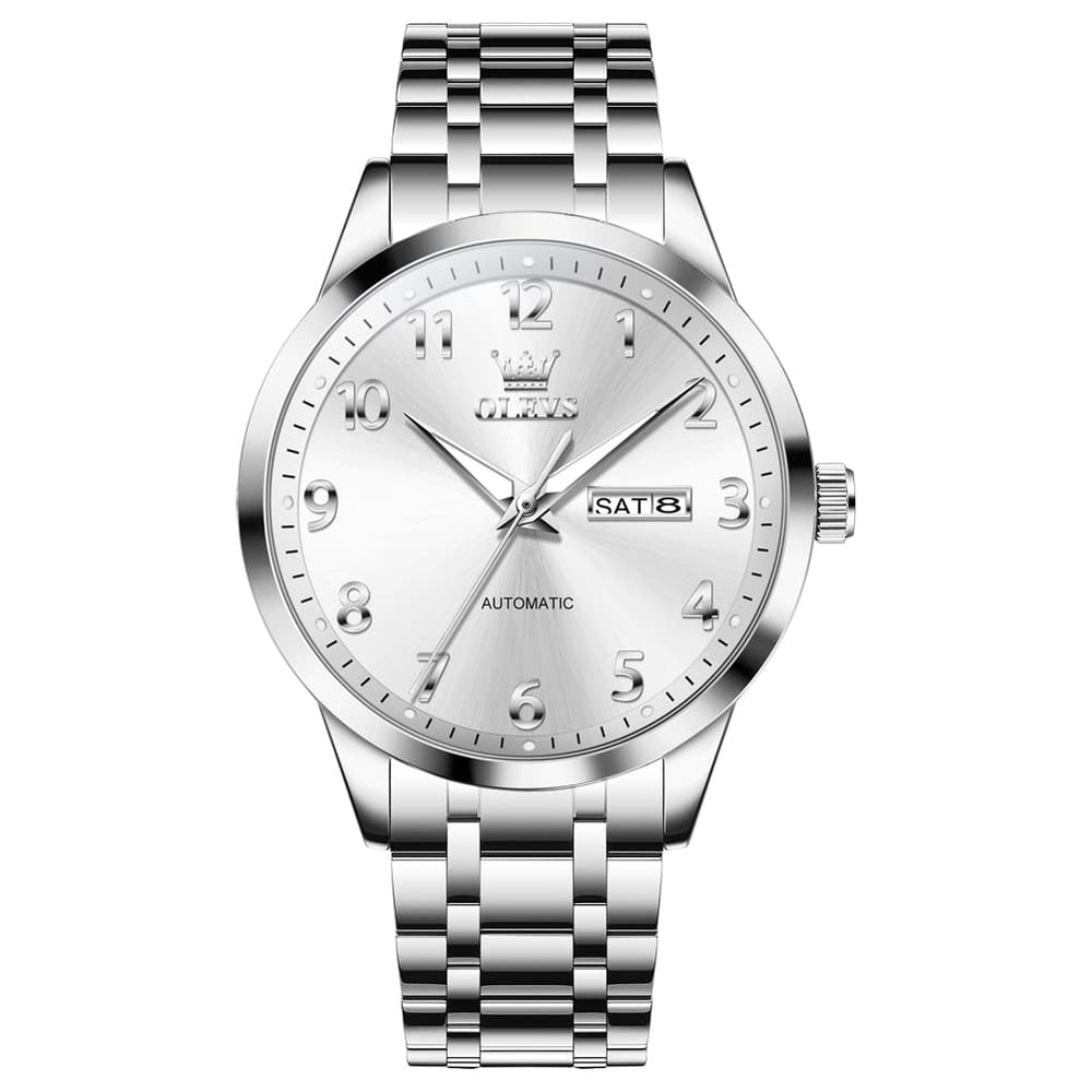OLEVS 7078 Arabic Numeral Dual Calendar Automatic Watch For Men - All Gold Watch | Olevs Watch Store