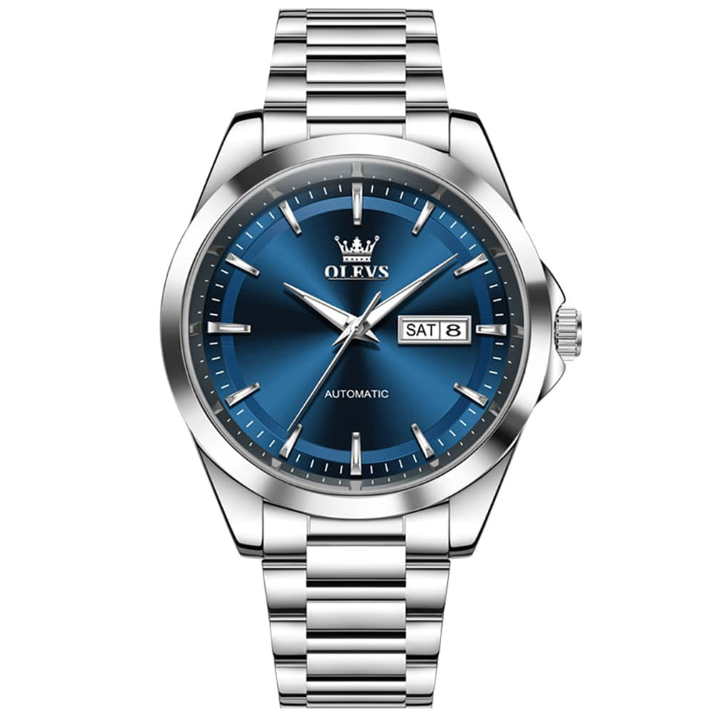 OLEVS 7090 Classic Dual Calendar Automatic Watch For Men - All Gold Watch | Olevs Watch Store