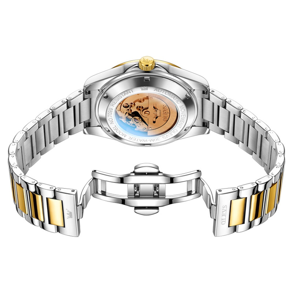 exhibition caseback and butterfly clasp - OLEVS 7099
