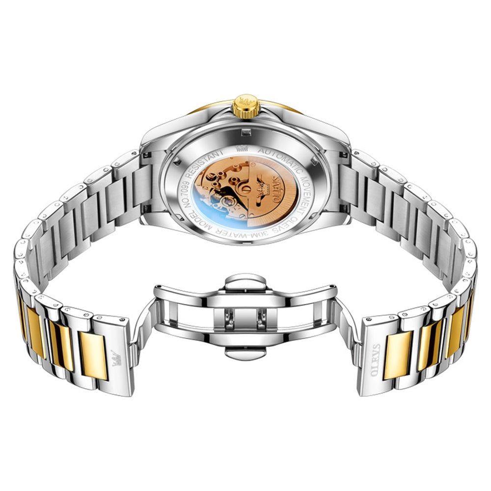 exhibition caseback and butterfly clasp - OLEVS 7099