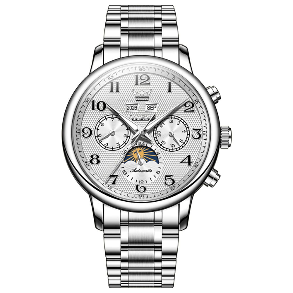 OLEVS 7126 Multifunction Automatic Mechanical Watch for Men - All Black Watch | Olevs Watch Store