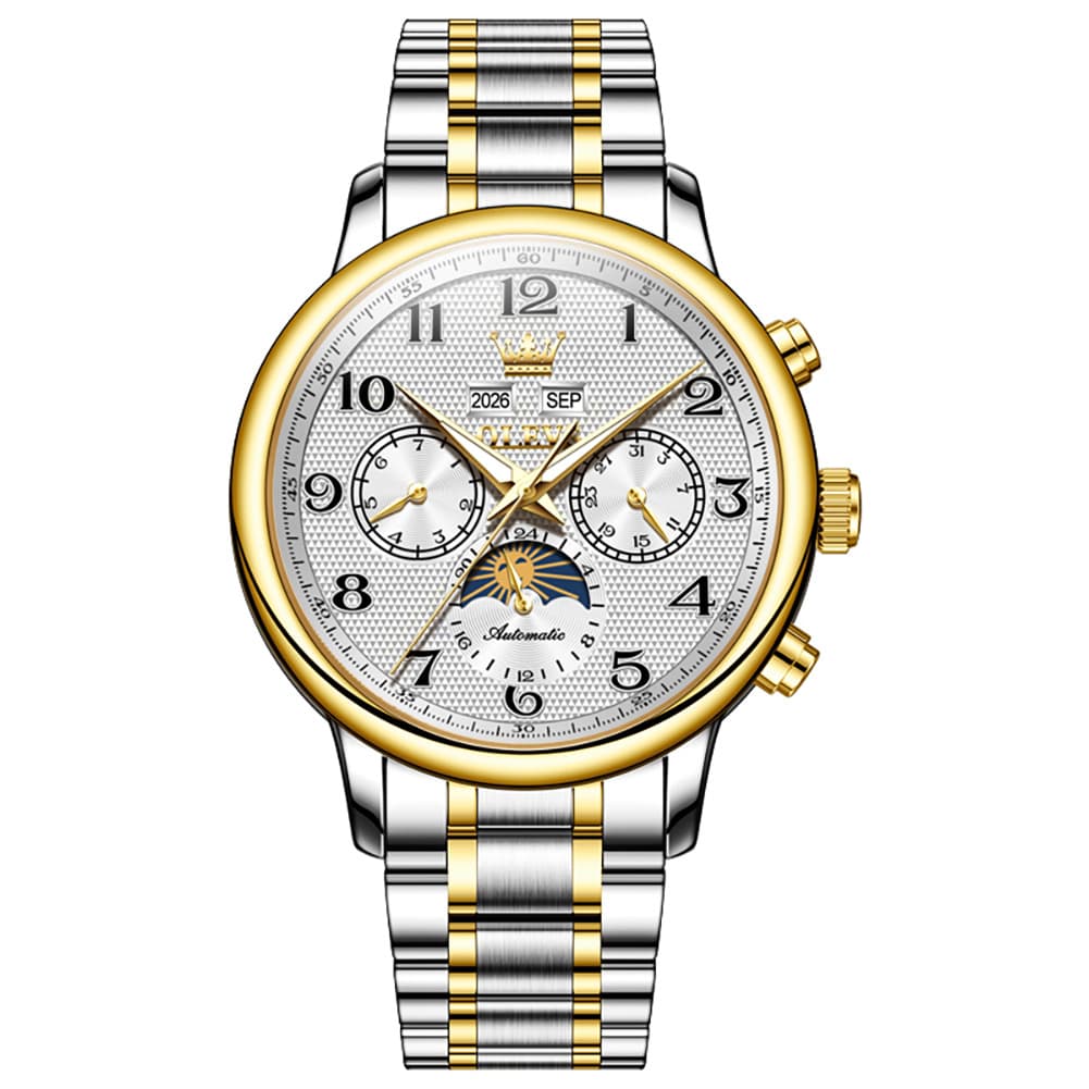 OLEVS 7126 Multifunction Automatic Mechanical Watch for Men - All Black Watch | Olevs Watch Store