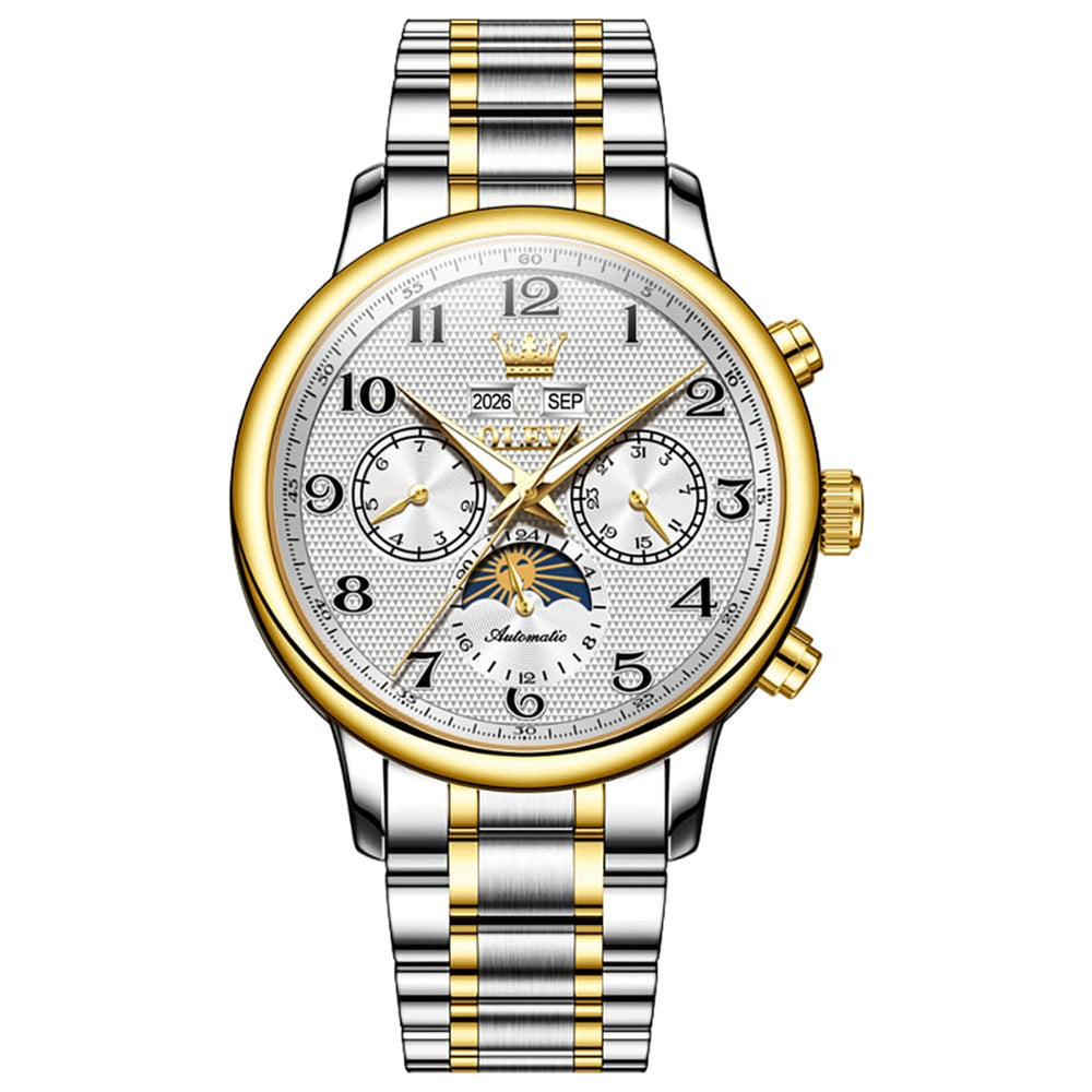 OLEVS 7126 Multifunction Automatic Mechanical Watch for Men - All Black Watch | Olevs Watch Store
