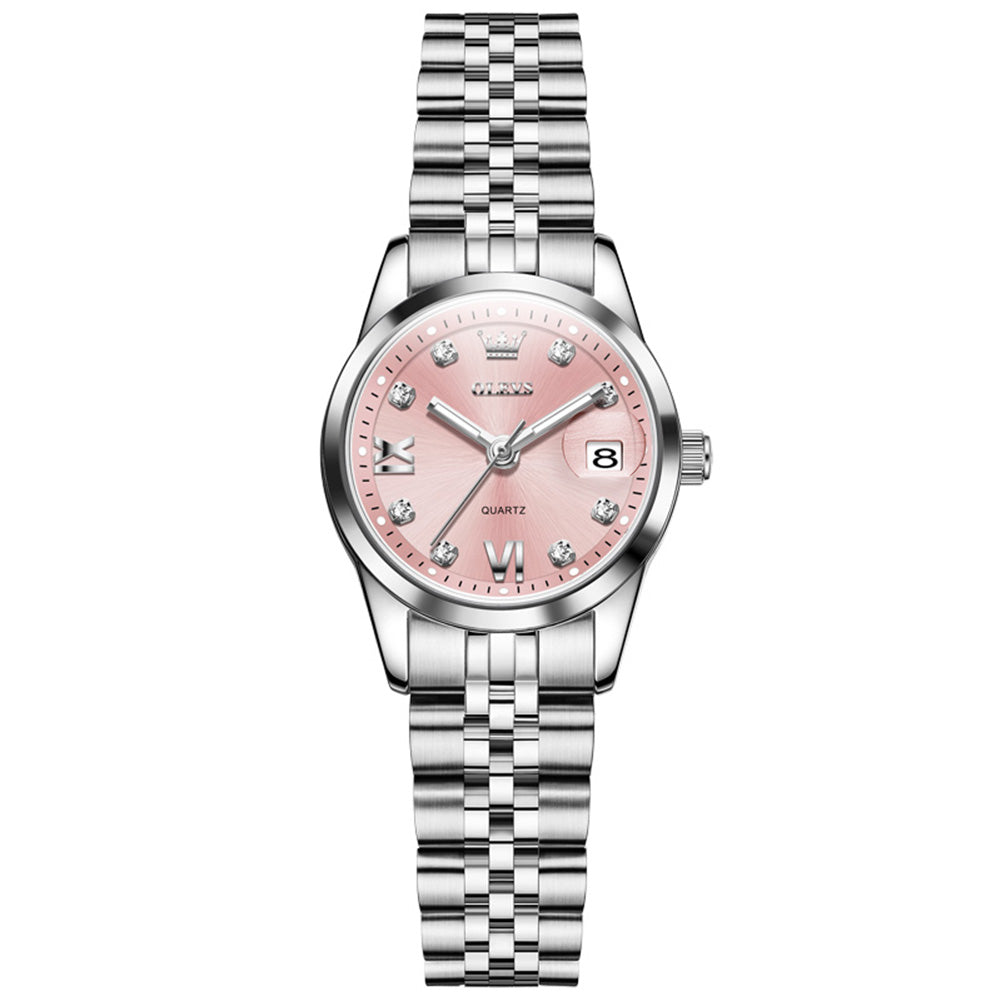 Silver Pink front view - OLEVS 7133