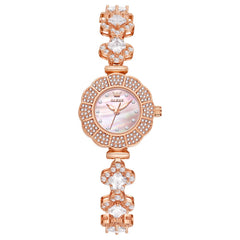 OLEVS 9813 Diamond Petal Bracelet Women Quartz Watch - Rose Gold Pink Watch | Olevs Watch Store