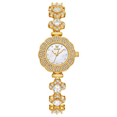 OLEVS 9813 Diamond Petal Bracelet Women Quartz Watch - Yellow Gold Watch | Olevs Watch Store