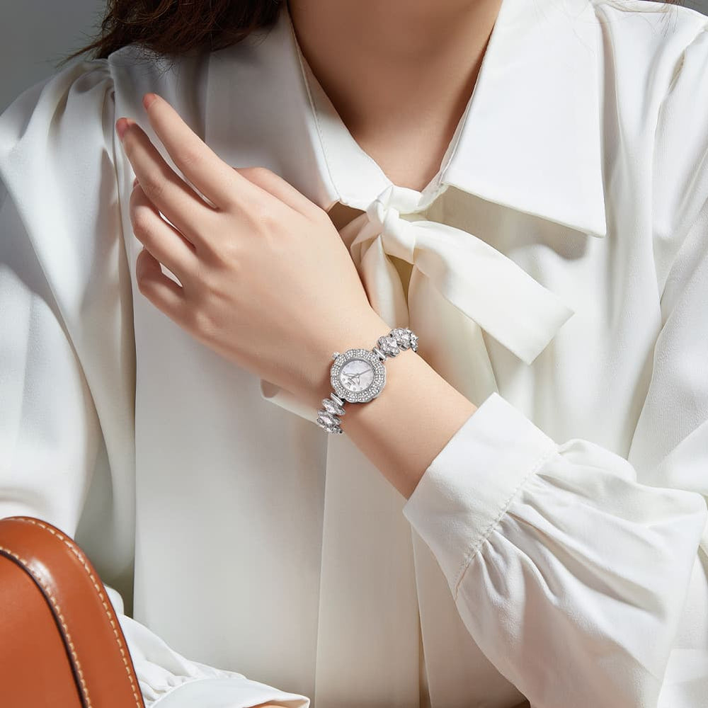 OLEVS 9813 Diamond Petal Bracelet Women Quartz Watch - Yellow Gold Watch | Olevs Watch Store