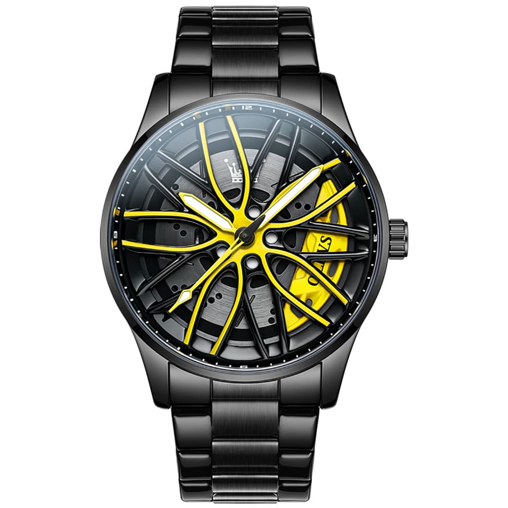 OLEVS 9937 Wheel Caliper Rim Racing Quartz Watch for Men - Silver Caliper Watch | Olevs Watch Store