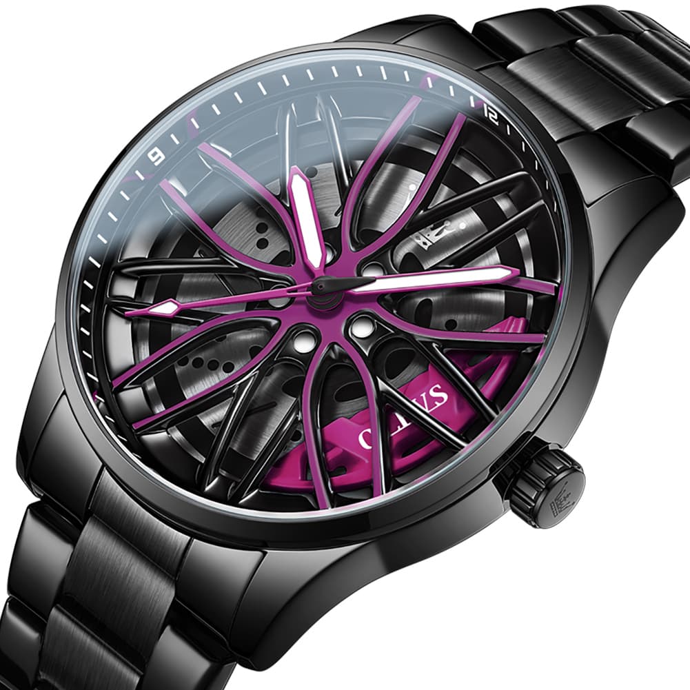 OLEVS 9937 Wheel Caliper Rim Racing Quartz Watch for Men - Silver Caliper Watch | Olevs Watch Store