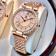 OLEVS 9942 Diamond Set Bracelet Rose Gold Watch for Women - Rose Gold with Diamonds Watch | Olevs Watch Store