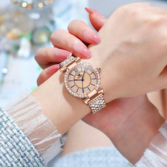 OLEVS 9942 Diamond Set Bracelet Rose Gold Watch for Women - Rose Gold with Diamonds Watch | Olevs Watch Store