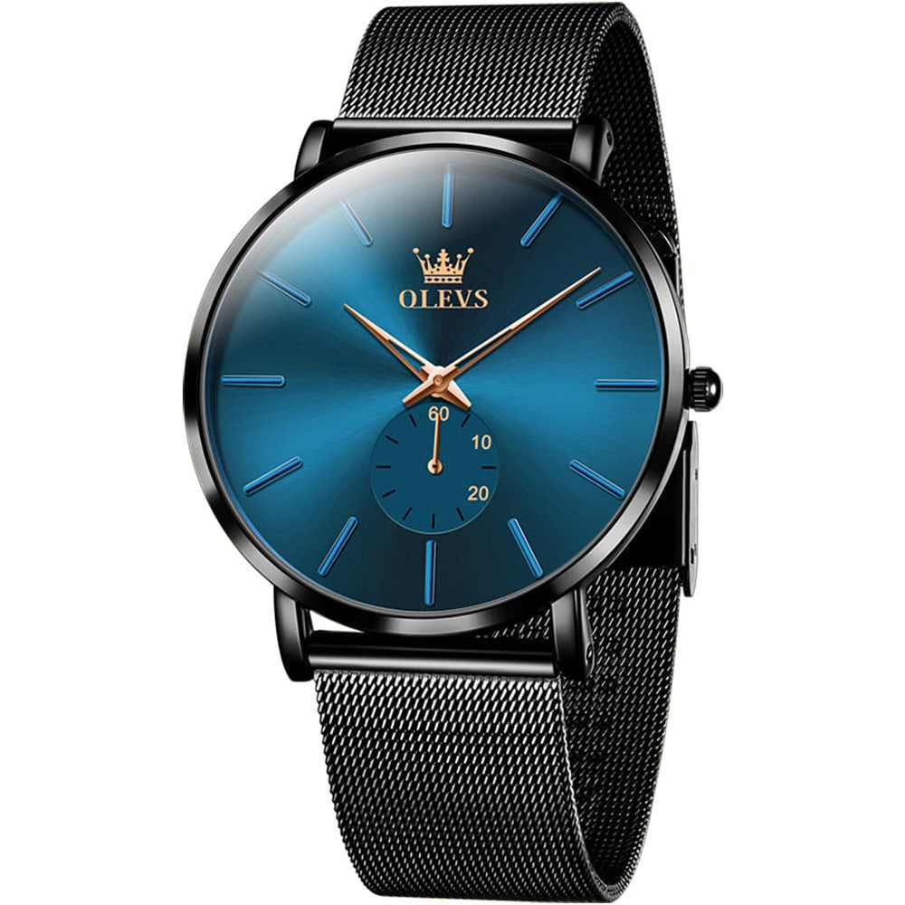 OLEVS 9954 Ultra Thin Milanese Mesh Quartz Watch for Men - All Gold Mesh Watch | Olevs Watch Store