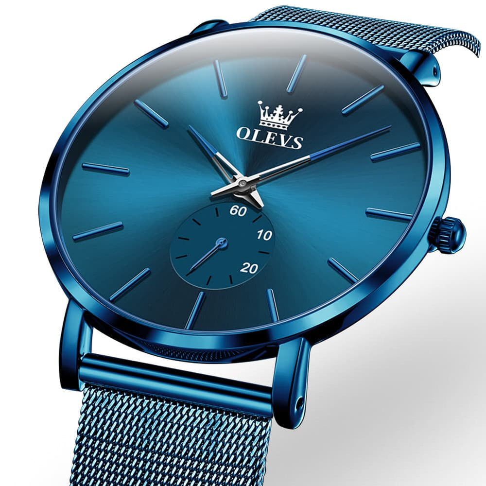 OLEVS 9954 Ultra Thin Milanese Mesh Quartz Watch for Men - All Gold Mesh Watch | Olevs Watch Store