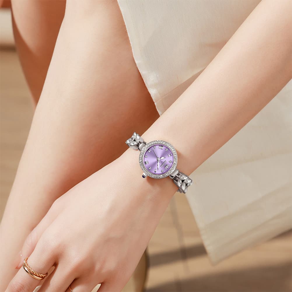 OLEVS 9971 Mermaid Bracelet Crystal Quartz Watch for Women - Rose Gold Green Dial Watch | Olevs Watch Store