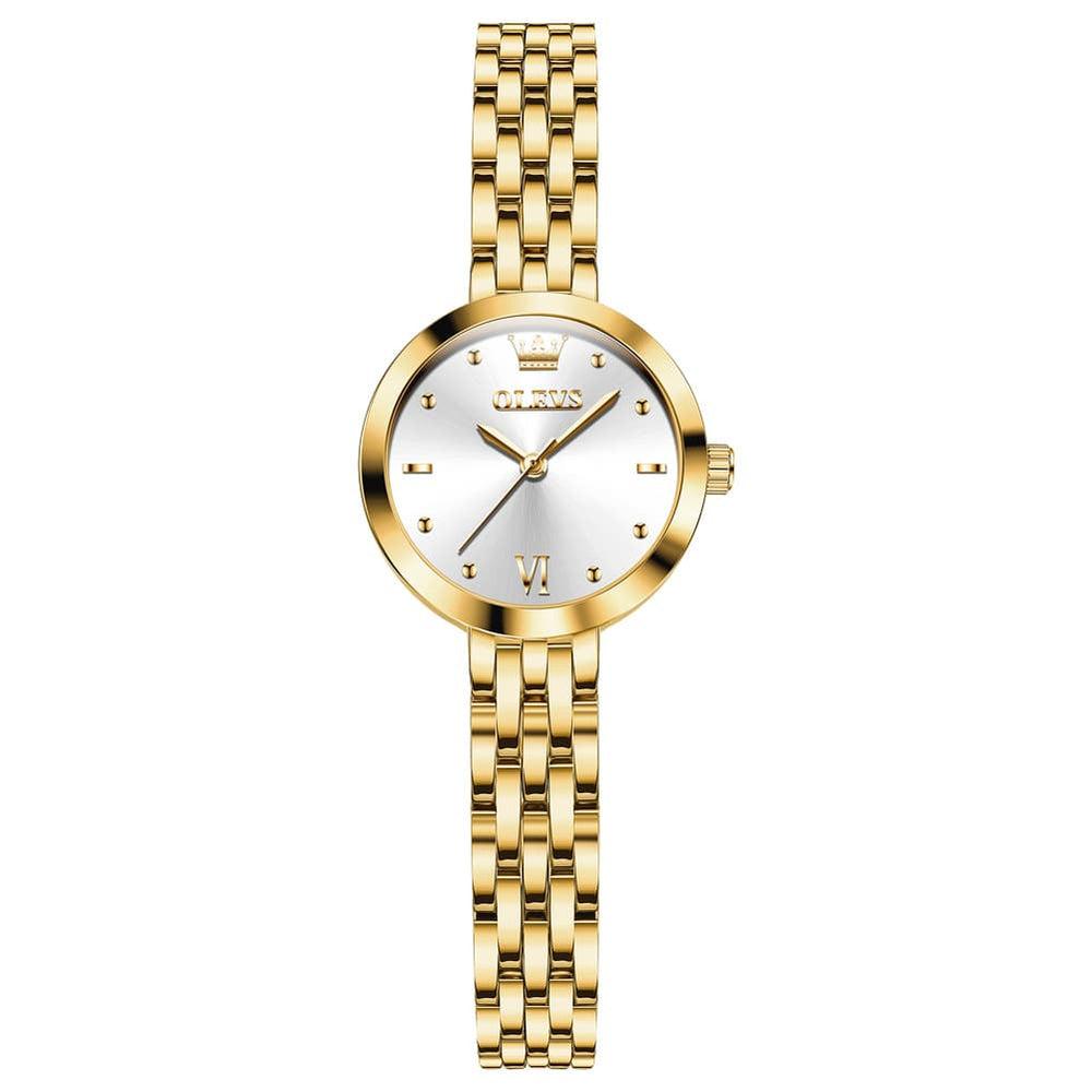OLEVS 9992 Petite Minimalist Jewelry Bracelet Watch for Women - Rose Gold White Watch | Olevs Watch Store