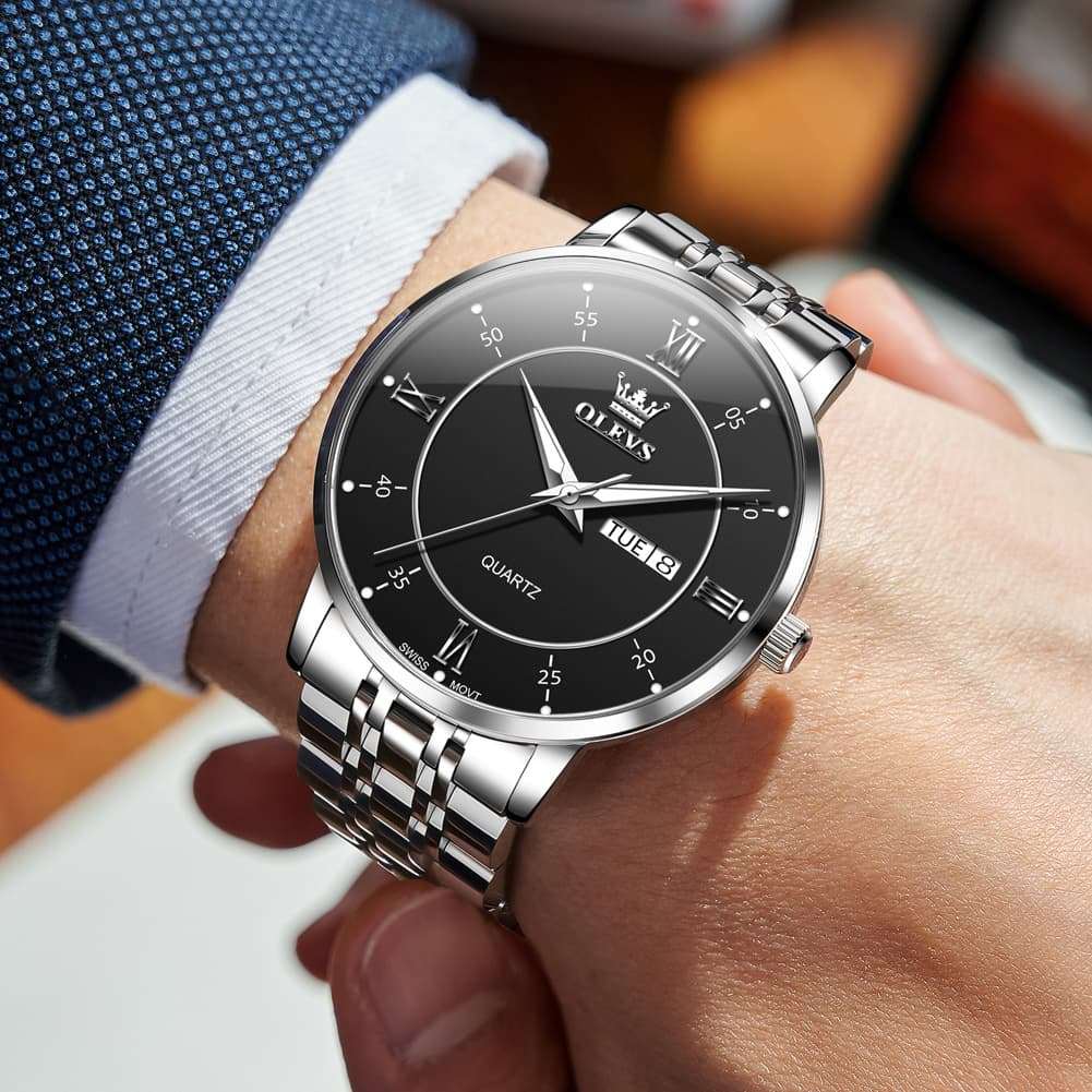 OLEVS Classic Roman Quartz Luminous Dress Watch for Men 3680