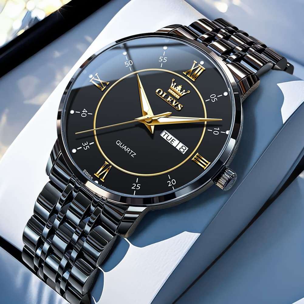 OLEVS Classic Roman Quartz Luminous Dress Watch for Men 3680