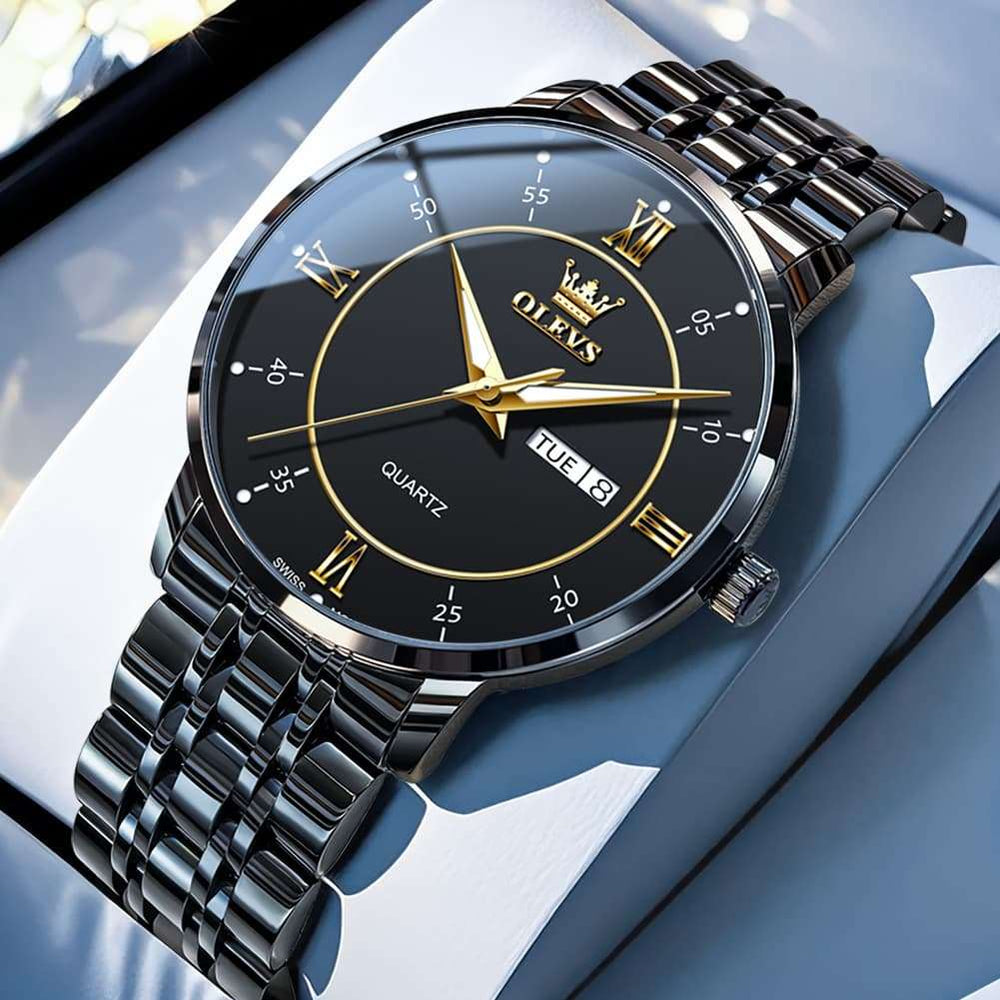 OLEVS Classic Roman Quartz Luminous Dress Watch for Men 3680