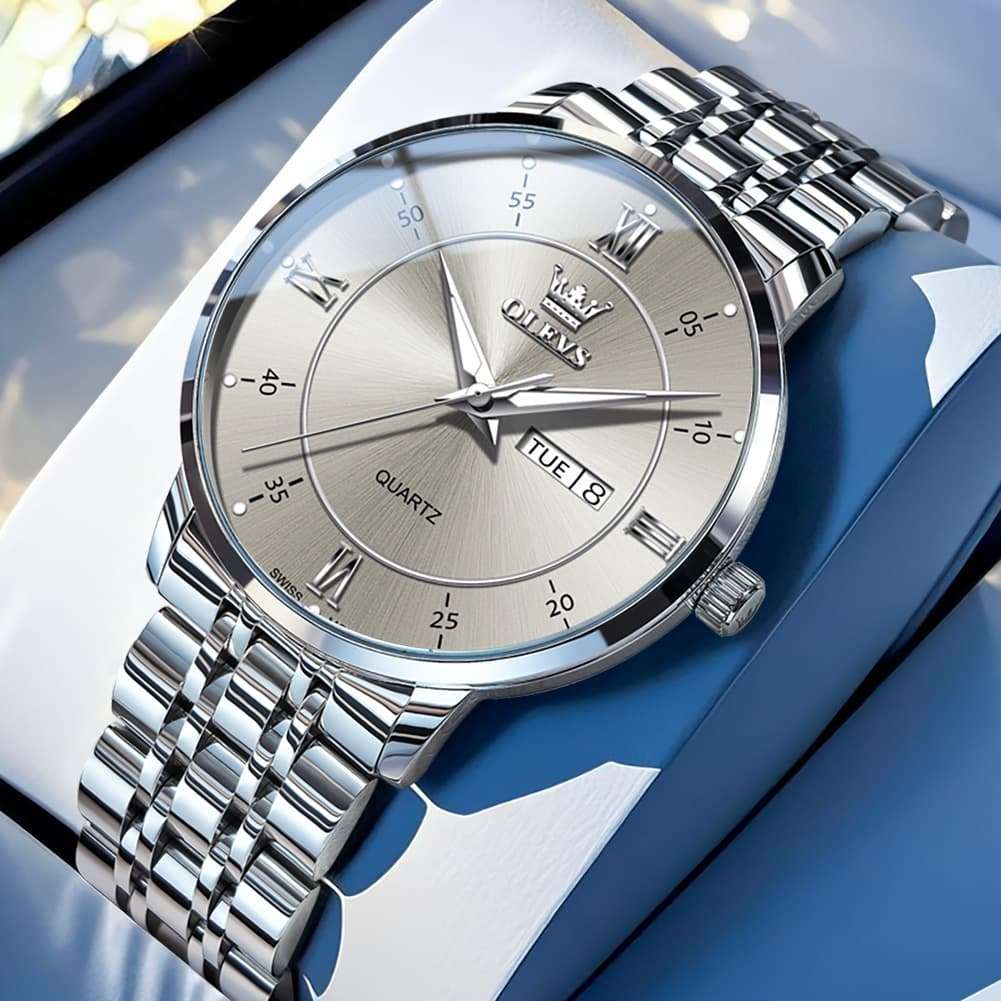 OLEVS Classic Roman Quartz Luminous Dress Watch for Men 3680