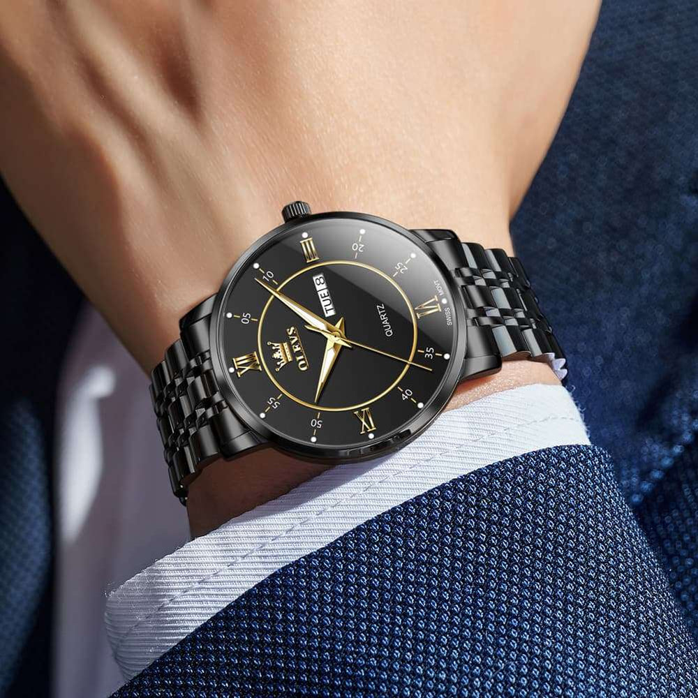 OLEVS Classic Roman Quartz Luminous Dress Watch for Men 3680