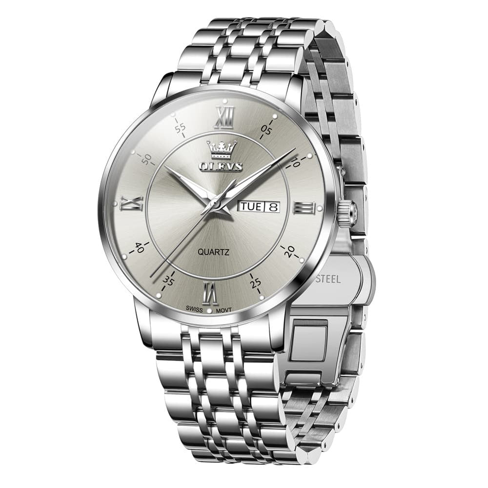 OLEVS Classic Roman Quartz Luminous Dress Watch for Men 3680 - Dark Gray Watch | Olevs Watch Store