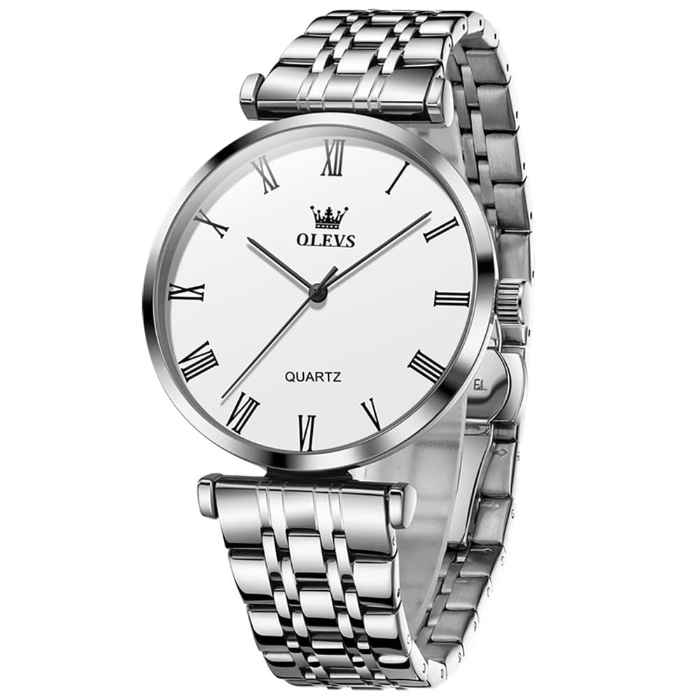 OLEVS Couple Watch Ultra Slim Roman Numerals Stainless Steel Quartz 5592 - Women - Rose Gold Watch | Olevs Watch Store