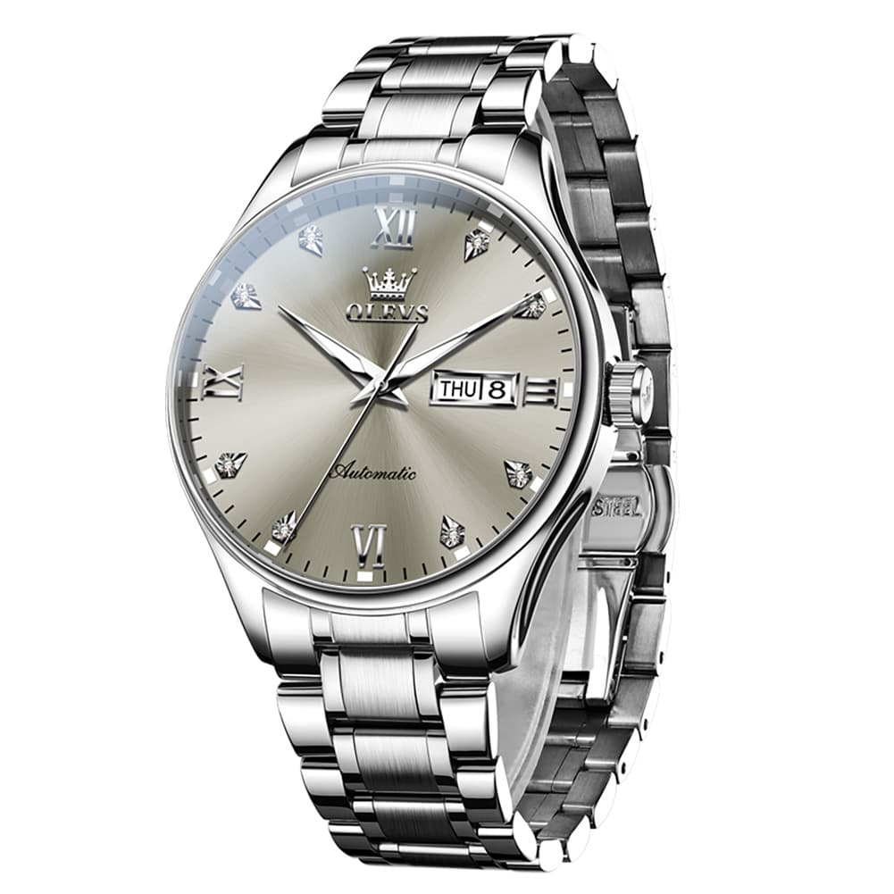 OLEVS Diamond Dial Day Date Automatic Mechanical Watch 9955 for Men - All Gold Watch | Olevs Watch Store