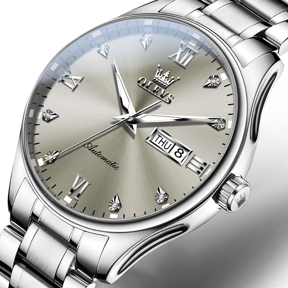 OLEVS Diamond Dial Day Date Automatic Mechanical Watch 9955 for Men - All Gold Watch | Olevs Watch Store