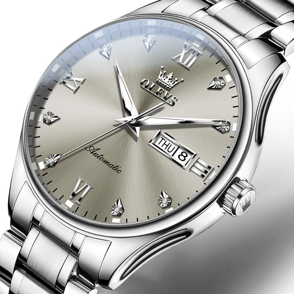 OLEVS Diamond Dial Day Date Automatic Mechanical Watch 9955 for Men - All Gold Watch | Olevs Watch Store