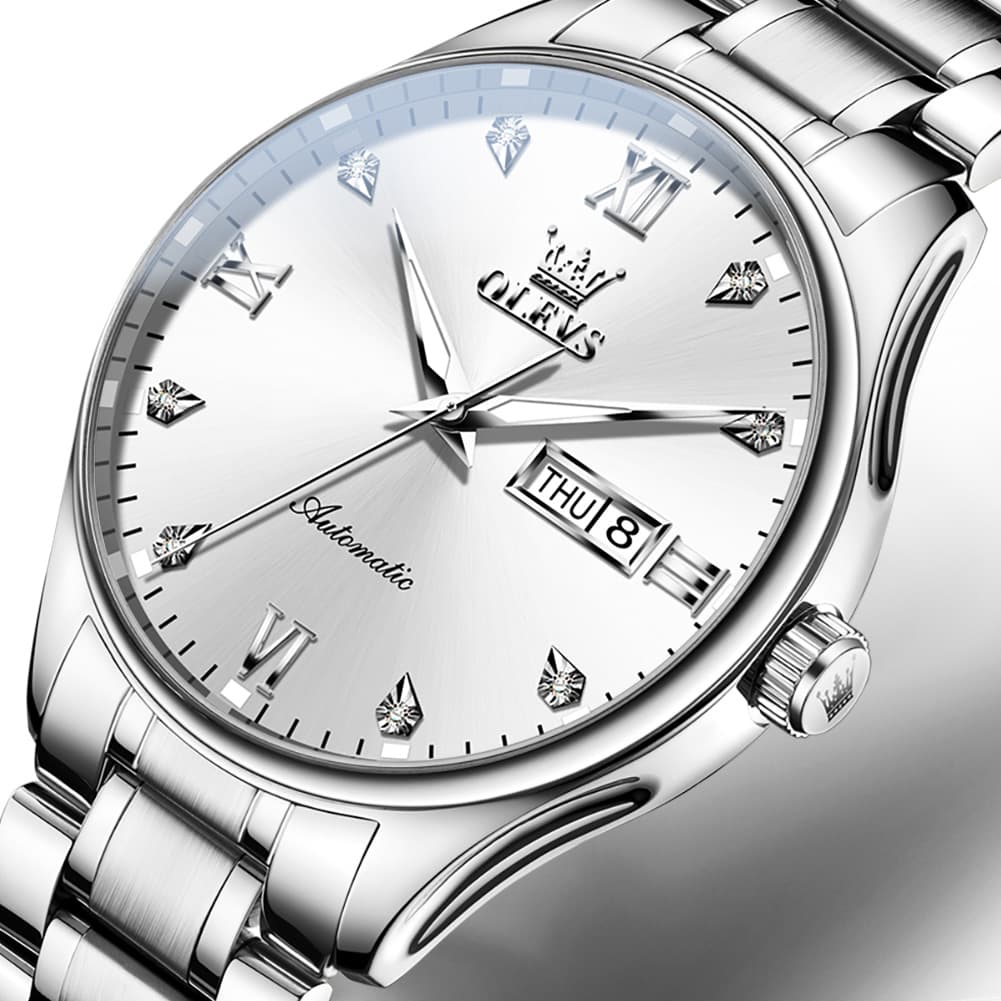OLEVS Diamond Dial Day Date Automatic Mechanical Watch 9955 for Men - All Gold Watch | Olevs Watch Store