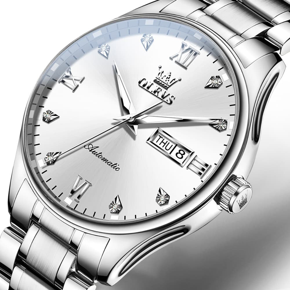 OLEVS Diamond Dial Day Date Automatic Mechanical Watch 9955 for Men - All Gold Watch | Olevs Watch Store
