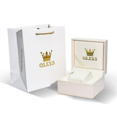 OLEVS Premium White Mechanical Watch Gift Box Set with VIP Cards - Cream White Watch | Olevs Watch Store