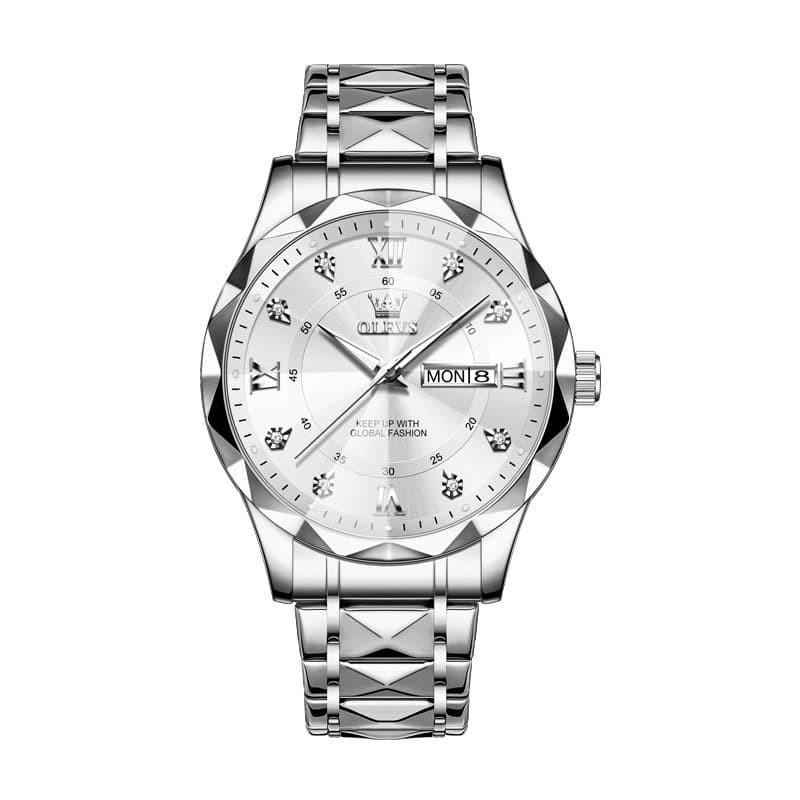 The Royal Diamond Executive | 3D Faceted Crystal & Gold Steel