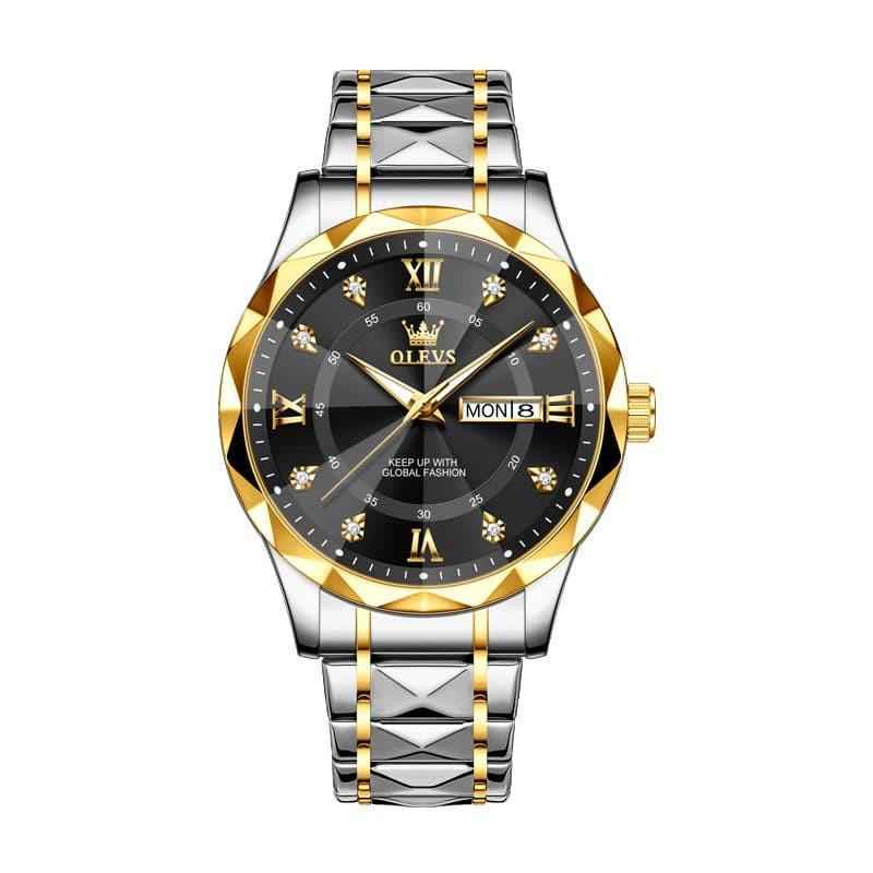 The Royal Diamond Executive | 3D Faceted Crystal & Gold Steel